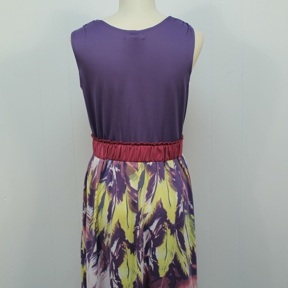 Jonathan Martin Purple V Neck Floral Dress 8 - Picture 4 of 7